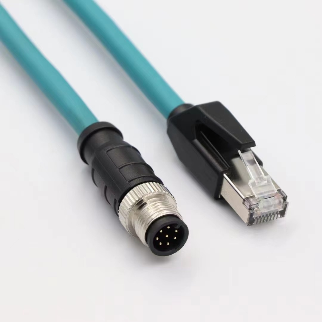 M12 4 Pin A Code Male Connector to RJ45 Male Plug Industry cable