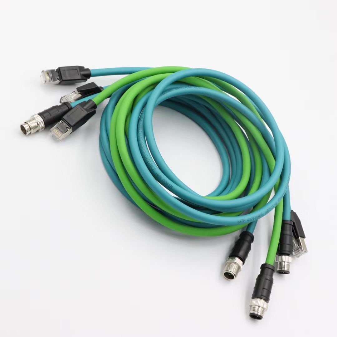 M12 4 Pin A Code Male Connector to RJ45 Male Plug Industry cable